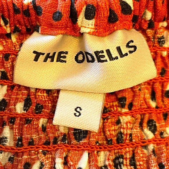 The Odells Ariel Mini Dress in Malmo Print size S Puff-Sleeved Sweetheart Boho - Picture 8 of 9